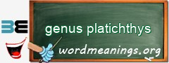 WordMeaning blackboard for genus platichthys